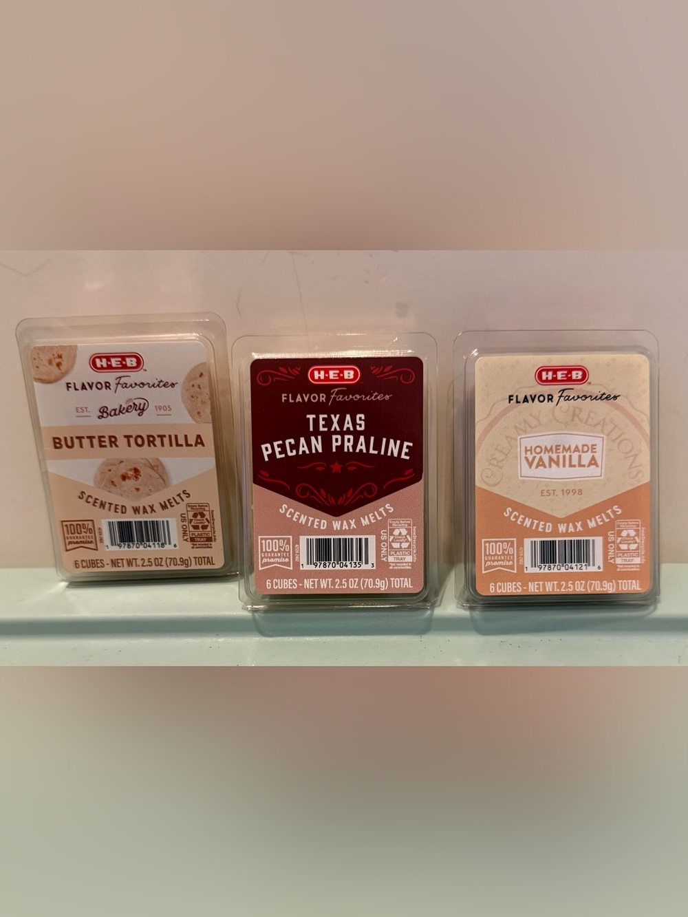 H-E-B Flavor Favorites Scented Wax Melts, 2.5 oz- Set of 3- NIP